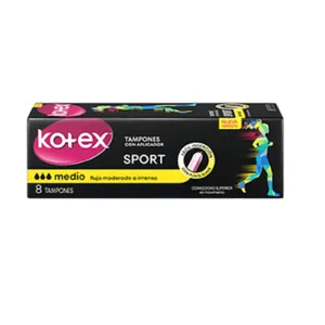 Tampones Kotex Sport Mediano 8 Und